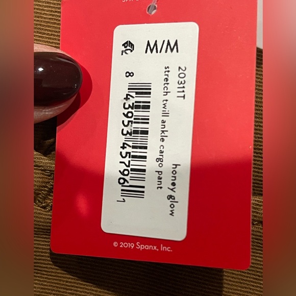 Spanx Stretch Twill Cargo Pant Honey Glow Size Medium Tall NEW - Picture 9 of 11